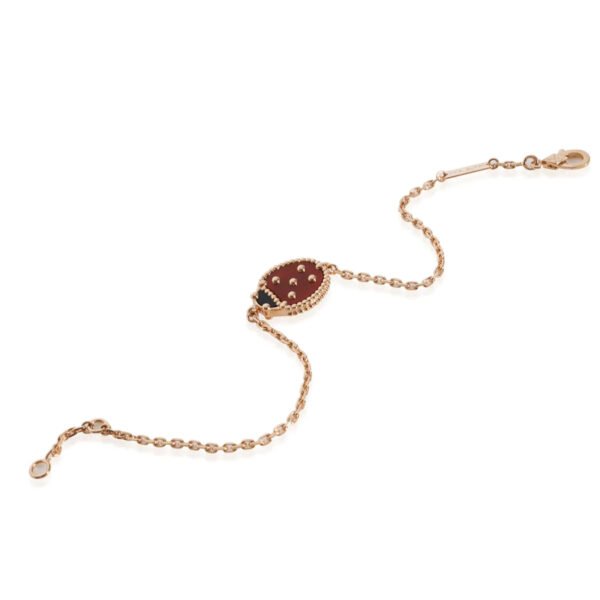 LUCKY SPRING CLOSED WINGS BUG PINK GOLD BRACELET - Image 7