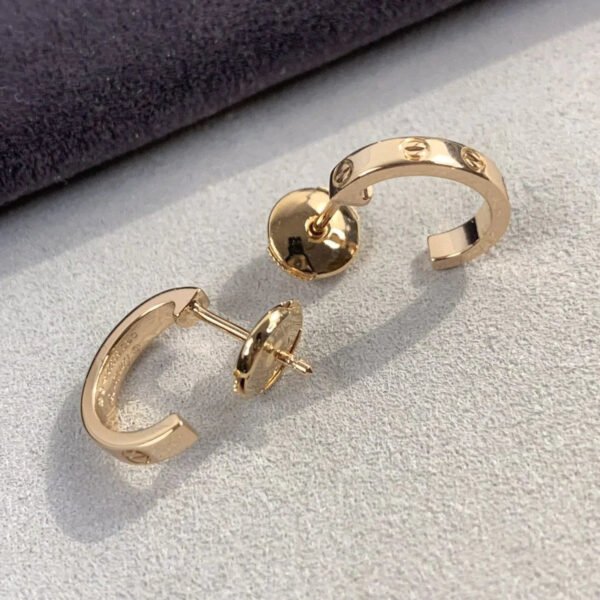 LOVE EARRINGS 2.65MM PINK GOLD - Image 3