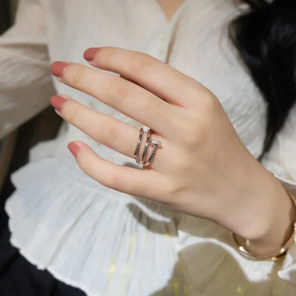 JUSTE RING 1.8MM SILVER DOUBLE ROW - Image 5
