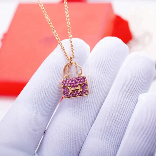 CONSTANCE PEDANT PURPLE DIAMOND NECKLACE - Image 2