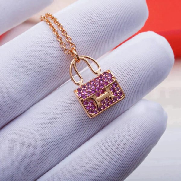 CONSTANCE PEDANT PURPLE DIAMOND NECKLACE - Image 3