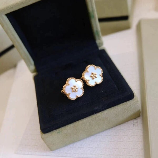 LUCKY PINK GOLD WHITE MOP EARRINGS - Image 5