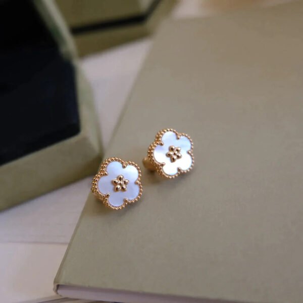 LUCKY PINK GOLD WHITE MOP EARRINGS - Image 3