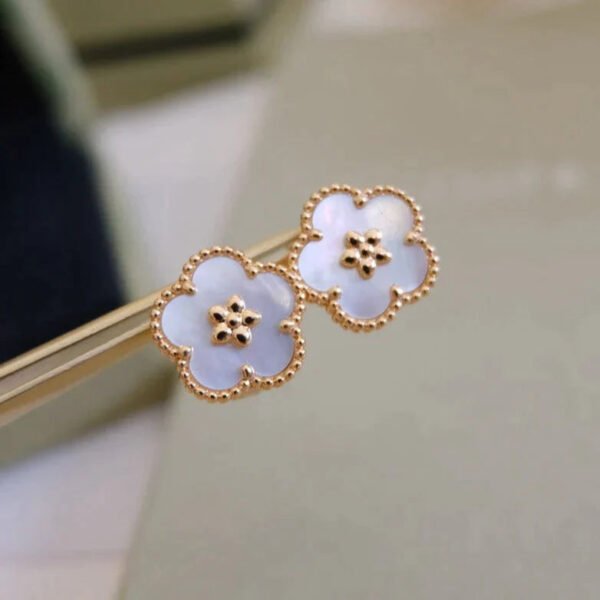 LUCKY PINK GOLD WHITE MOP EARRINGS - Image 2