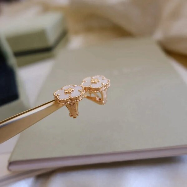 LUCKY PINK GOLD WHITE MOP EARRINGS - Image 8