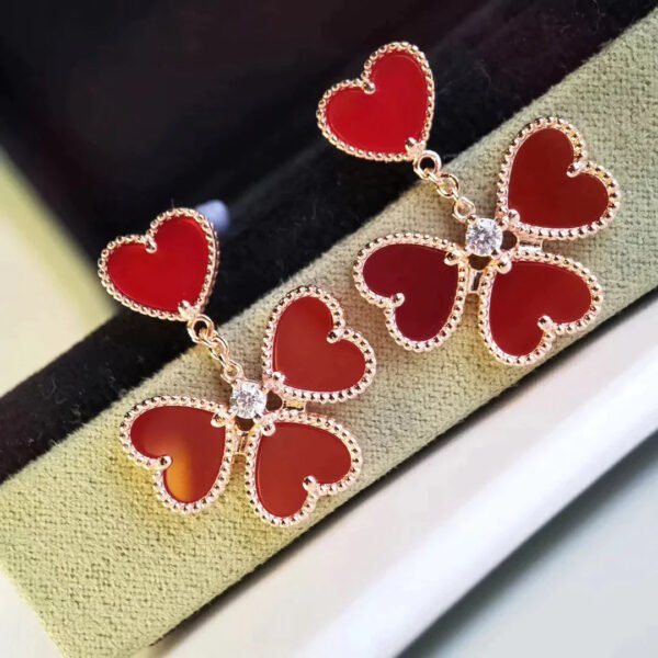 SWEET CLOVER CARNELIAN EARRINGS - Image 2