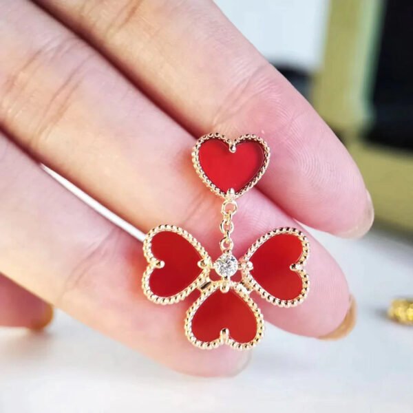 SWEET CLOVER CARNELIAN EARRINGS - Image 3