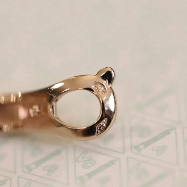 VINTAGE EARRINGS PINK GOLD DIAMOND - Image 7