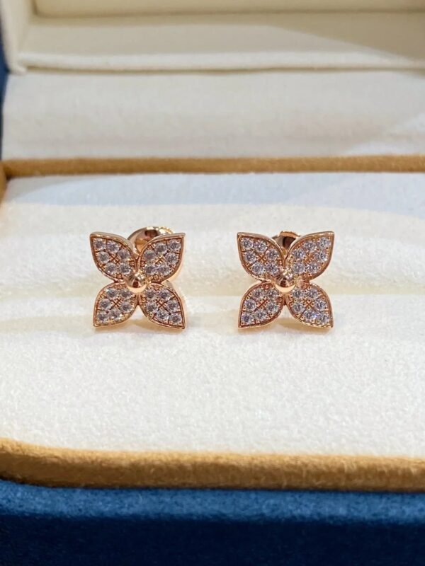 STAR EARRINGS PINK GOLD DIAMOND - Image 3