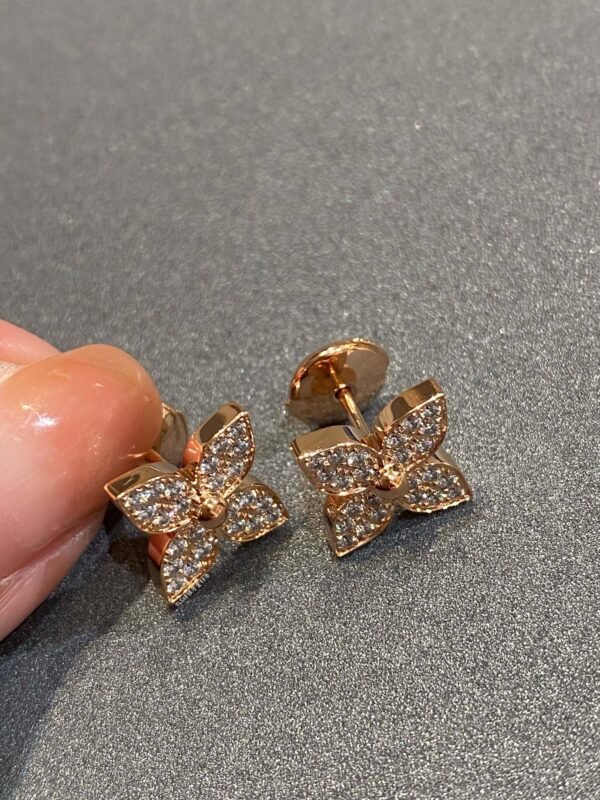 STAR EARRINGS PINK GOLD DIAMOND - Image 4