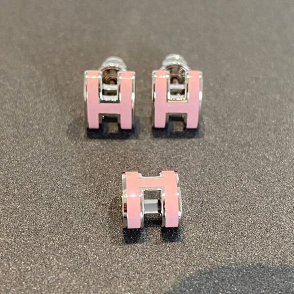 MINI POP H SILVER EARRINGS PINK - Image 2