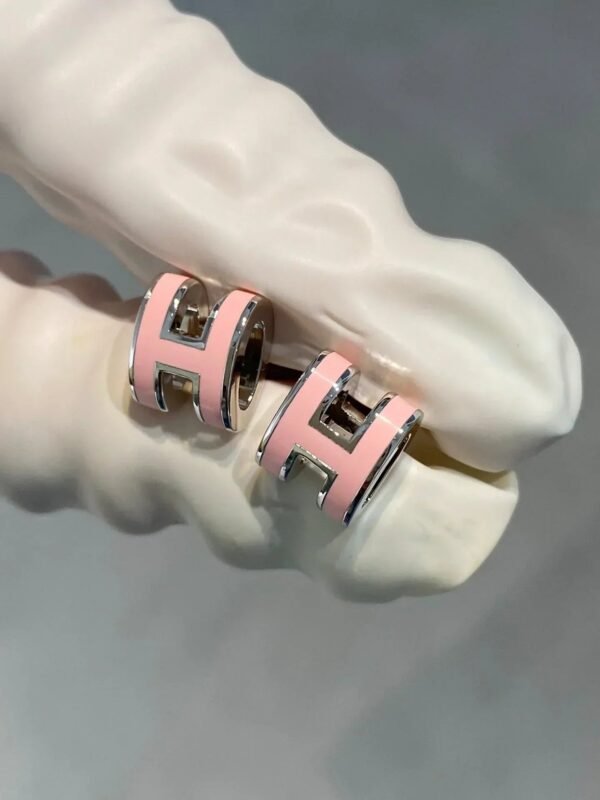 MINI POP H SILVER EARRINGS PINK - Image 5