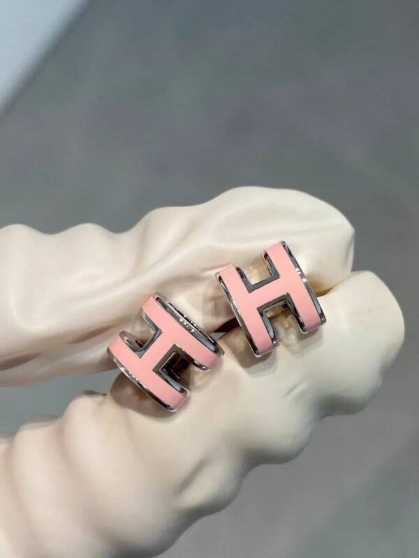 MINI POP H SILVER EARRINGS PINK - Image 6