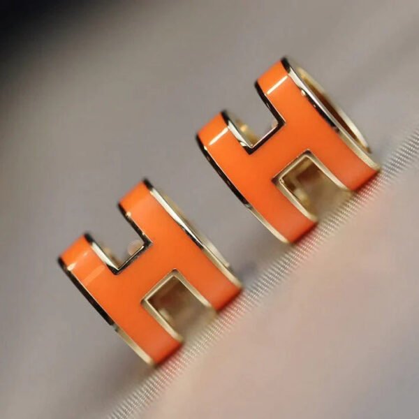 MINI POP H EARRINGS ORANGE - Image 2