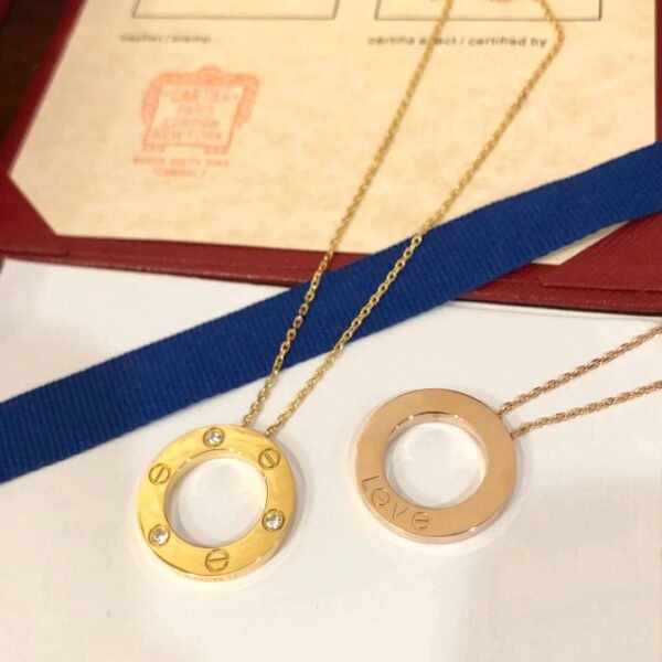 LOVE NECKLACE 16MM 3 DIAMONDS - Image 5