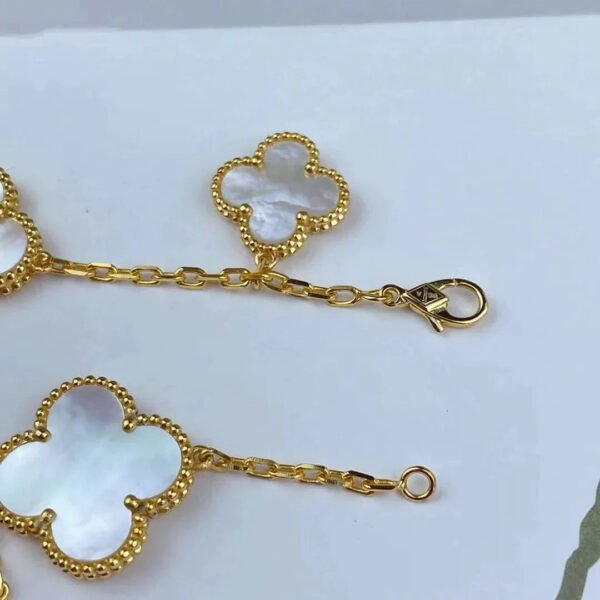 MAGIC CLOVER MOP PINK GOLD BRACELET 5 MOTIFS - Image 6