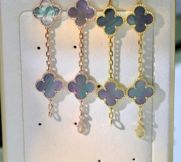 CLOVER BLACK MOP PINK GOLD BRACELET 5 MOTIFS - Image 8