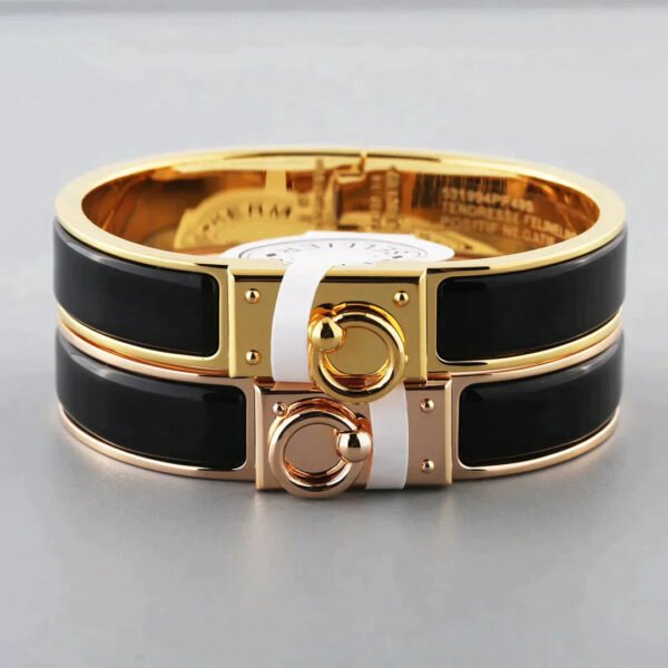 H RING LOCK BRACELET 12MM BLACK - Image 4