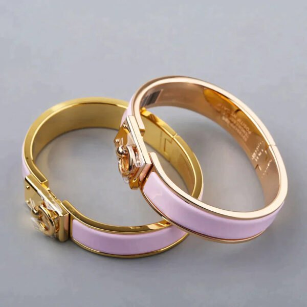 H RING LOCK BRACELET 12MM LIGHT PINK - Image 4
