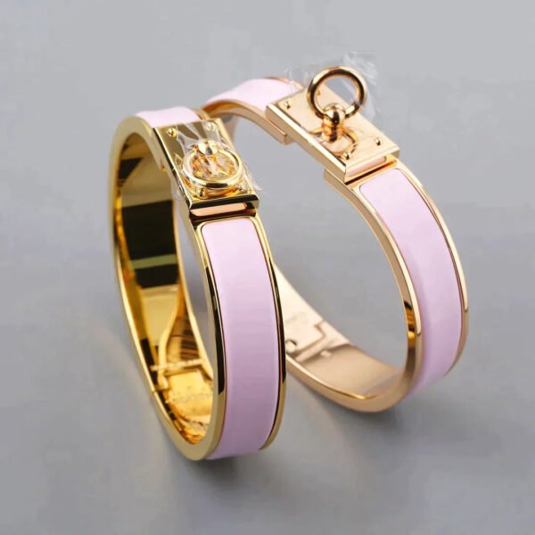 H RING LOCK BRACELET 12MM LIGHT PINK - Image 3