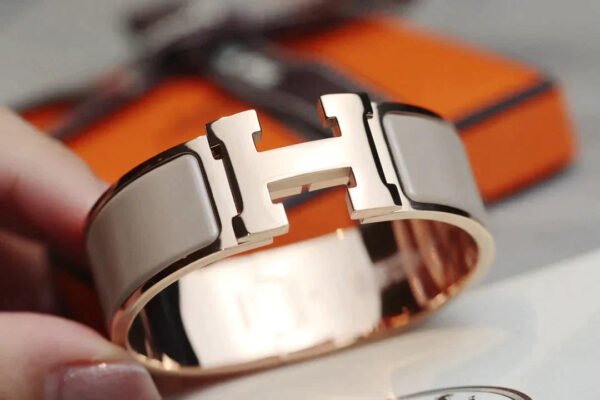 H BRACELET 18MM PINK GOLD BROWN - Image 2