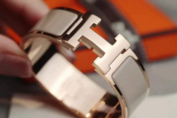 H BRACELET 18MM PINK GOLD BROWN - Image 3