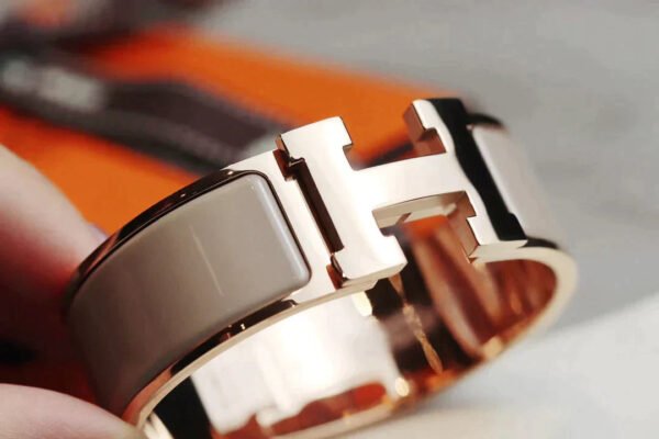 H BRACELET 18MM PINK GOLD BROWN - Image 4