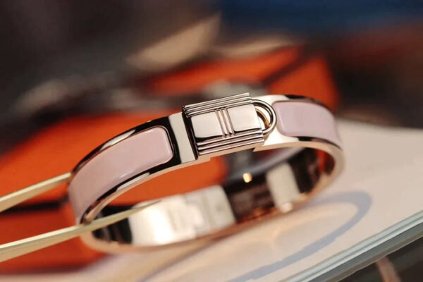 H LOCK PINK GOLD BRACELET 12MM - Image 7