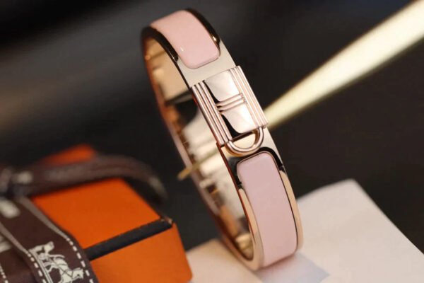 H LOCK PINK GOLD BRACELET 12MM - Image 3