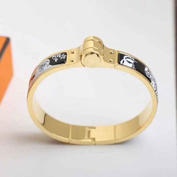 H RING LOCK BRACELET 12MM BLACK WHITE