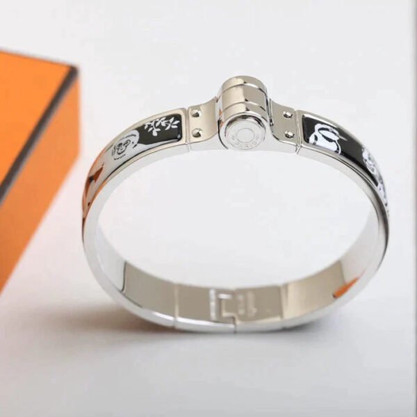 H RING LOCK BRACELET 12MM BLACK WHITE - Image 3
