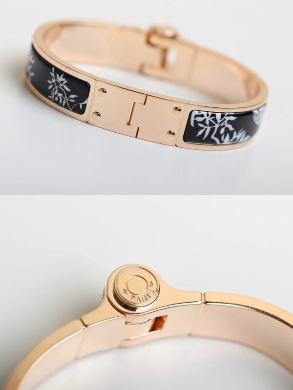 H RING LOCK BRACELET 12MM BLACK WHITE - Image 5