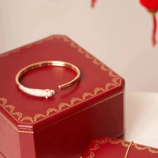 PANTHERE PINK GOLD DIAMOND OPEN BRACELET - Image 4
