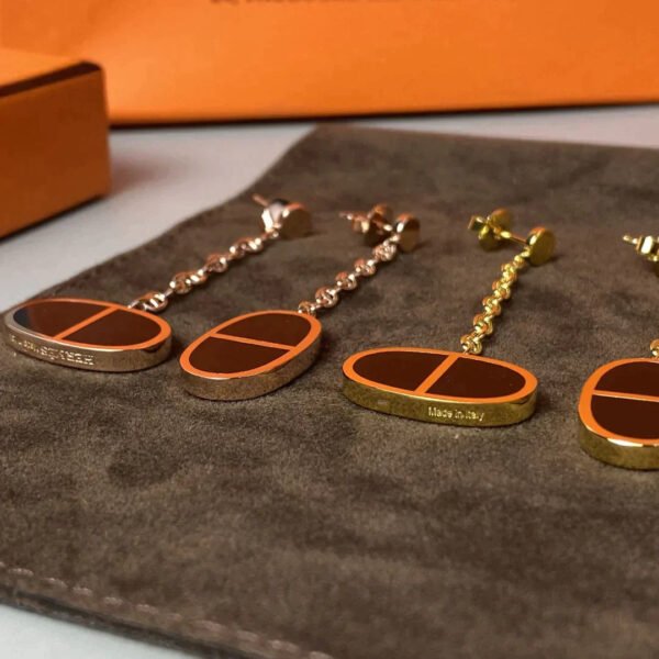 CHAINE VERSO BLACK CERAMIC EARRINGS - Image 9