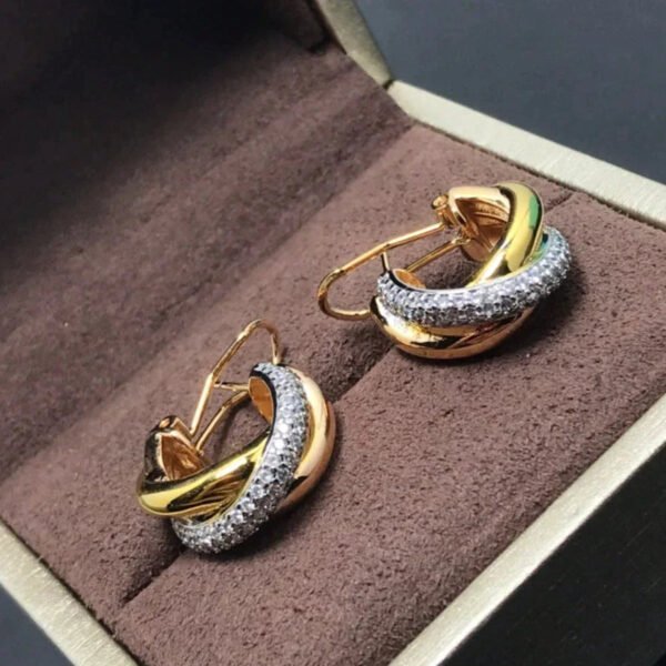 TRINITY EARRINGS PINK GOLD DIAMOND GOLD - Image 7