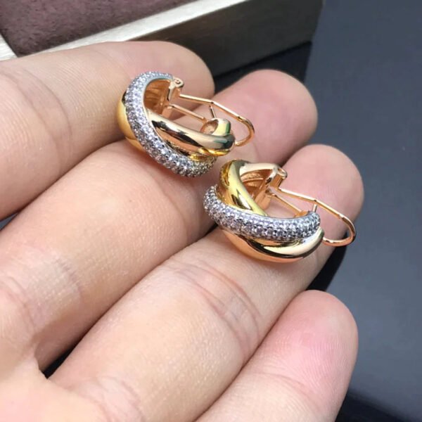 TRINITY EARRINGS PINK GOLD DIAMOND GOLD - Image 6