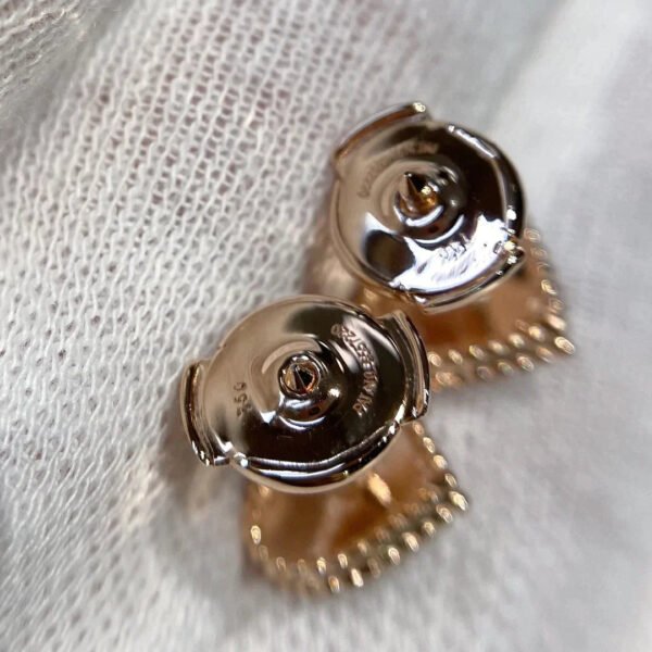HEART CARNELIAN PINK GOLD STUD EARRINGS - Image 9