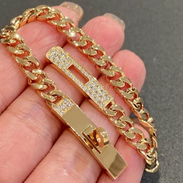 KELLY CHAIN PINK GOLD DIAMONDS BRACELET - Image 4