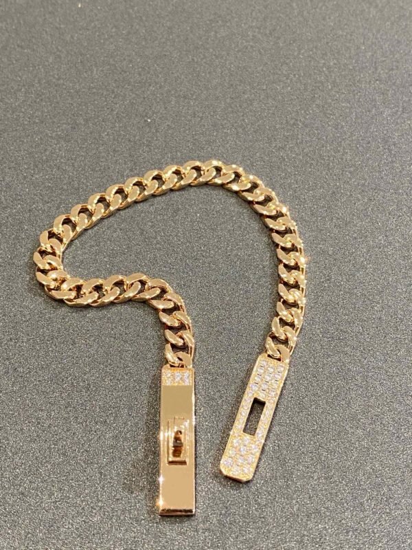 KELLY CHAIN PINK GOLD DIAMONDS BRACELET - Image 6