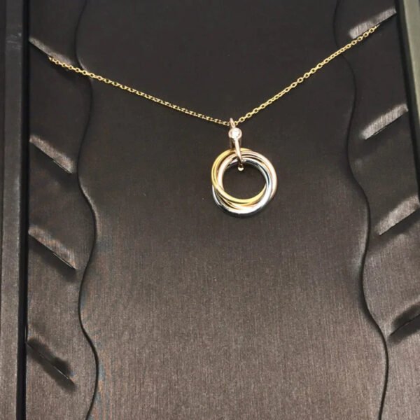 TRINITY NECKLACE SILVER GOLD PINK GOLD - Image 4