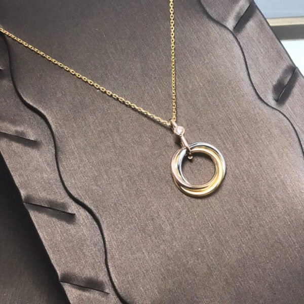 TRINITY NECKLACE SILVER GOLD PINK GOLD - Image 6