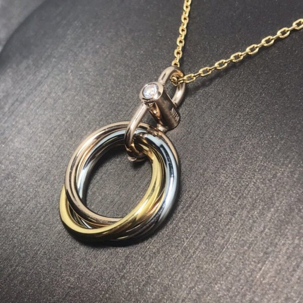 TRINITY NECKLACE SILVER GOLD PINK GOLD - Image 2