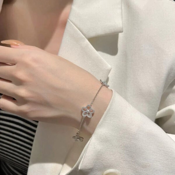 WILDFLOWER 4 MOTIFS SILVER DIAMOND BRACELET - Image 2