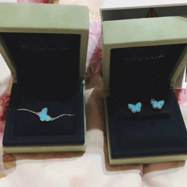 BUTTERFLY TURQUOISE SILVER EARRINGS - Image 6