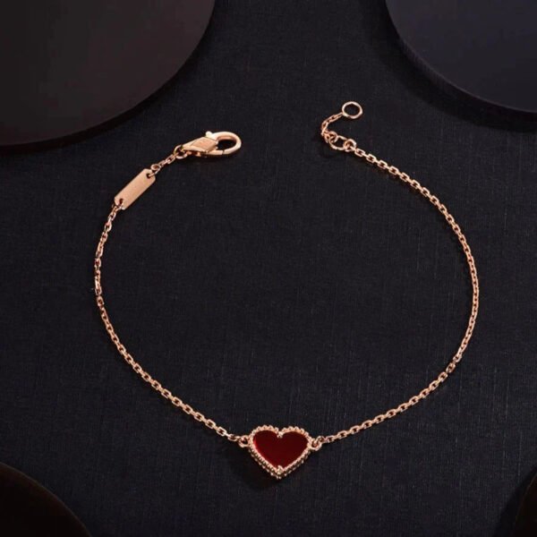 HEART CARNELIAN PINK GOLD BRACELET - Image 7