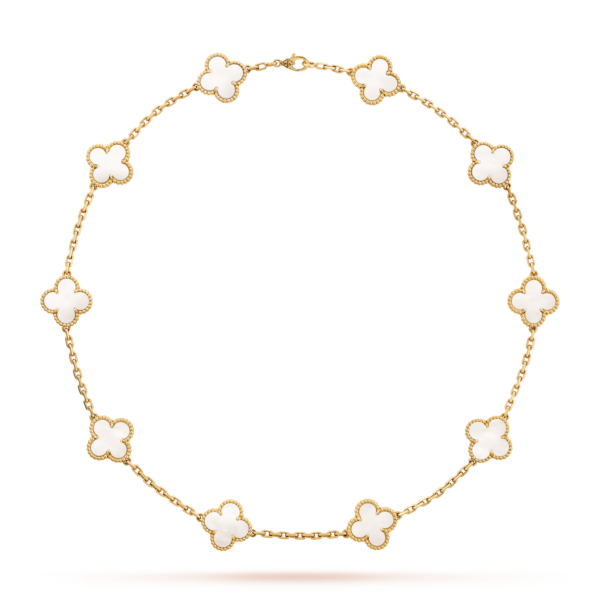 VINTAGE MOP NECKLACE 10 MOTIFS GOLD
