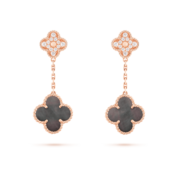 VINTAGE EARRINGS PINK GOLD DIAMOND