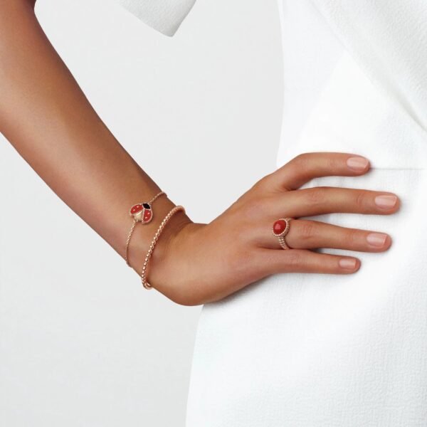 LUCKY SPRING OPEN WINGS BUG PINK GOLD BRACELET - Image 18