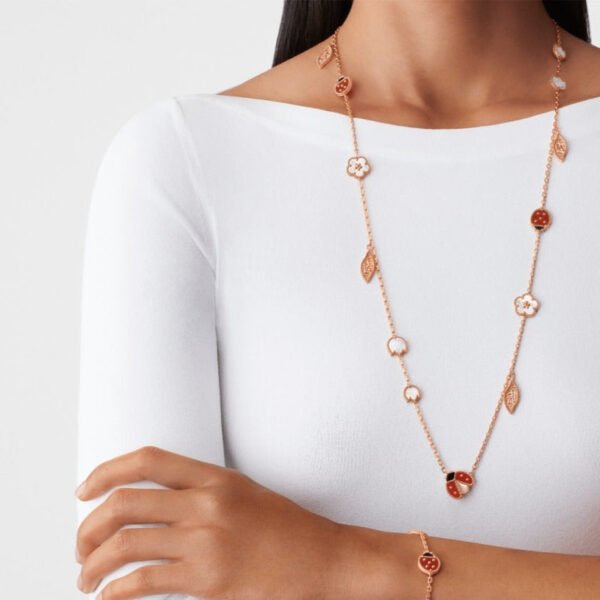 LUCKY SPRING 15 MOTIFS PINK GOLD NECKLACE - Image 15