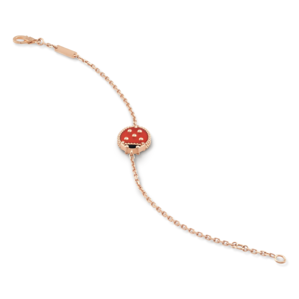 LUCKY SPRING CLOSED WINGS BUG PINK GOLD BRACELET - Image 14